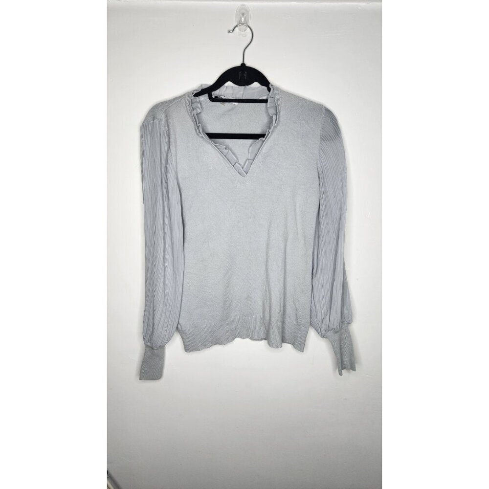 Sioni Milano Long Sleeve Blue Women Top Viscose Blend Size M